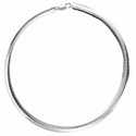 Sterling Silver 7.25 mm Domed Omega 16" Chain