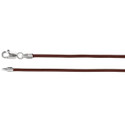 Sterling Silver 1.5 mm Brown Leather 20" Cord
