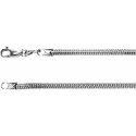 Sterling Silver 2.5 mm Round Snake 16" Chain