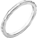 14K White 1.8 mm Hammered Stackable Ring Size 7