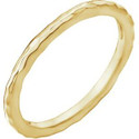 14K Yellow 2 mm Hammered Stackable Ring Size 6