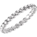 14K White 2.5 mm Stackable Bead Ring Size 5