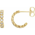 14K Yellow 1/4 CTW Natural Diamond Huggie Earrings