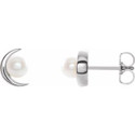 Sterling Silver Cultured Freshwater Pearl Earrings