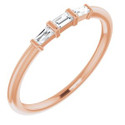 14K Rose 1/6 CTW Diamond Three-Stone Stackable Ring