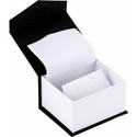 Black Flap Earring Box with White Interior