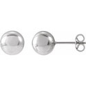 14K White 8 mm Ball Earrings