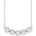 Sterling Silver 3/4 CTW Lab-Grown Diamond Bezel-Set 16-18" Necklace