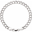 Sterling Silver 4.5 mm Hollow Curb Charm 8" Bracelet