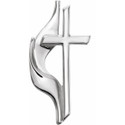 Sterling Silver 19x10 mm Methodist Cross Lapel Pin