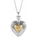 Sterling Silver Pet Heart Ash Holder 18" Necklace