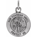 Sterling Silver 12 mm Guardian Angel Medal