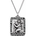 Sterling Silver 31.5x26 mm St. Christopher Medal 24" Necklace