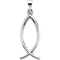 Sterling Silver 21x7.5 mm Ichthus (Fish) Pendant