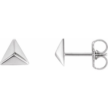 Sterling Silver Pyramid Earrings