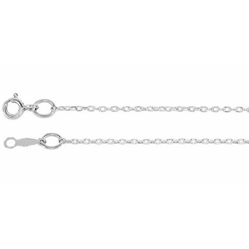 Sterling Silver 1 mm Cable 18" Chain