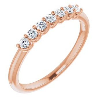 14K Rose 1/5 CTW Natural Diamond Anniversary Band