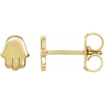 14K Yellow Hamsa Earrings