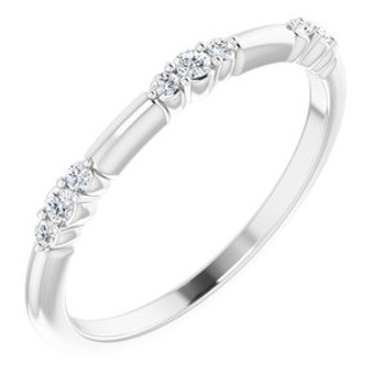 Platinum 1/10 CTW Natural Diamond Stackable Ring