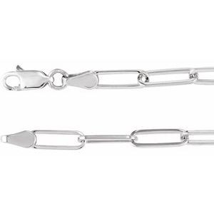 Sterling Silver 3.85 mm Paperclip-Style 7" Chain
