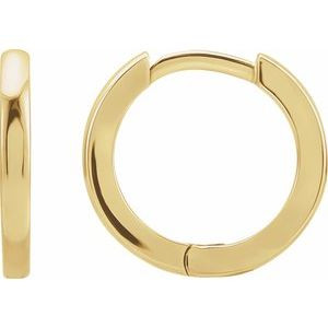 14K Yellow Hinged 15 mm Hoop Earrings