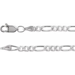 Sterling Silver 3.5 mm Figaro 16" Chain