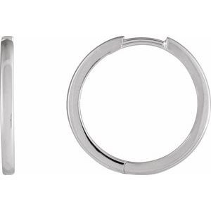 Sterling Silver Hinged 18 mm Hoop Earrings