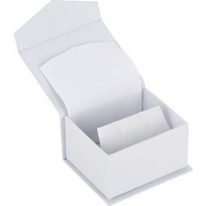 White Flap Earring Box with White Interior
