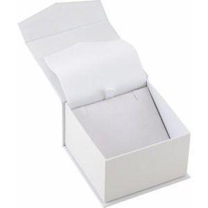 White T-Pad Earring/Pendant Box with White Interior