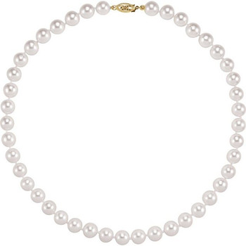 14K Yellow Gold-Filled Cultured White Freshwater Pearl Strand Necklace