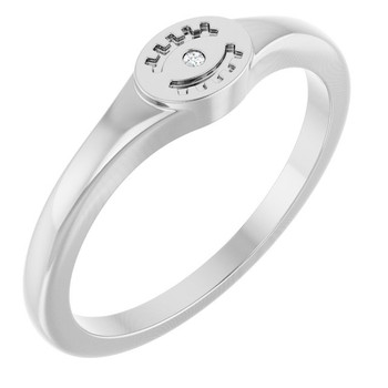 Sterling Silver .005 CT Natural Diamond Evil Eye Ring