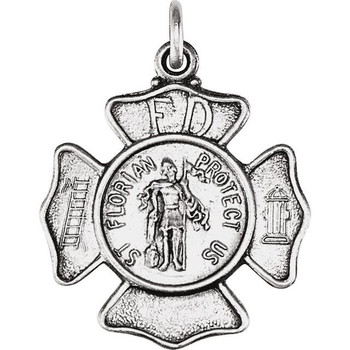 Sterling Silver 17 mm St. Florian Pendant