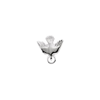 Sterling Silver 15 mm Flying Holy Spirit Dove Pendant