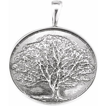 Sterling Silver Heartprint Oak Tree Pendant