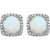 Sterling Silver Created Opal & .015 CTW Diamond Earrings