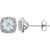 Sterling Silver 6 mm Aquamarine & .015 CTW Diamond Earrings