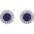 Sterling Silver 6 mm Round Dark Blue Cubic Zirconia Halo-Style Earrings