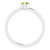 Rhodium-Plated Sterling Silver 4 mm Round Imitation Peridot Ring