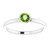 Rhodium-Plated Sterling Silver 4 mm Round Imitation Peridot Ring