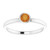 Rhodium-Plated Sterling Silver 4 mm Round Imitation Citrine Ring