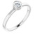 Rhodium-Plated Sterling Silver 4 mm Round Imitation Diamond Ring