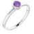 Rhodium-Plated Sterling Silver 4 mm Round Imitation Amethyst Ring