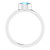 Rhodium-Plated Sterling Silver 6 mm Round Imitation Aquamarine Ring