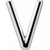 14K White Single Initial V Earring