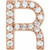 14K Rose .06 CTW Natural Diamond Single Initial R Earring