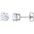 14K White 2 CTW Natural Diamond Stud Earrings with Friction Post