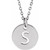 14K White Initial S 10 mm Disc 16-18" Necklace
