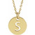 14K Yellow Initial S 10 mm Disc 16-18" Necklace