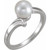Sterling Silver Cultured White Freshwater Pearl Ring
