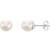 Sterling Silver 8-8.5 mm Cultured White Freshwater Pearl Earrings